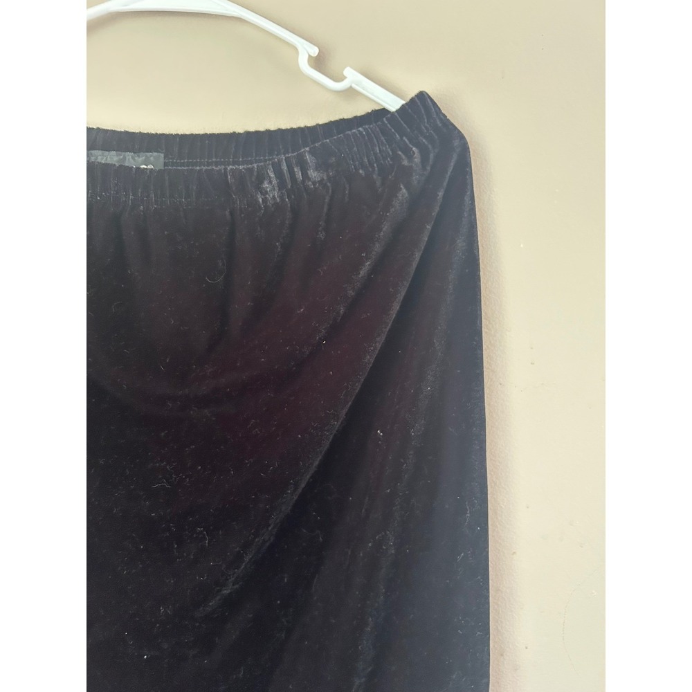 Vintage Black‎ Velvet Midi Skirt Briggs Petite  Whismgoth Witchy Grunge Size M - Picture 2 of 4
